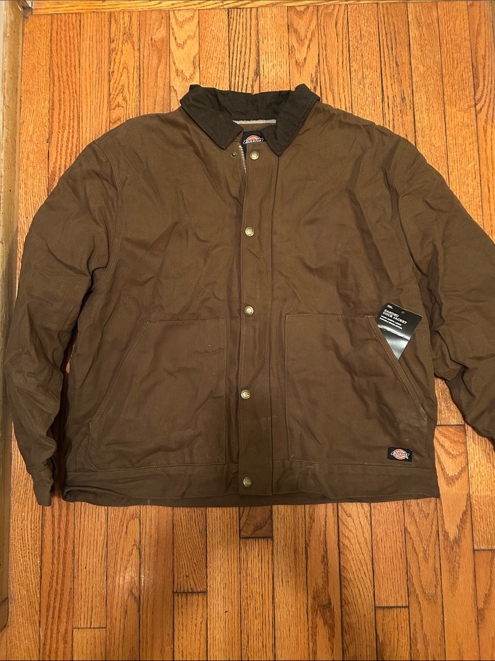 Dickies Brown Canvas Field Jacket with Dark Corduroy Collar